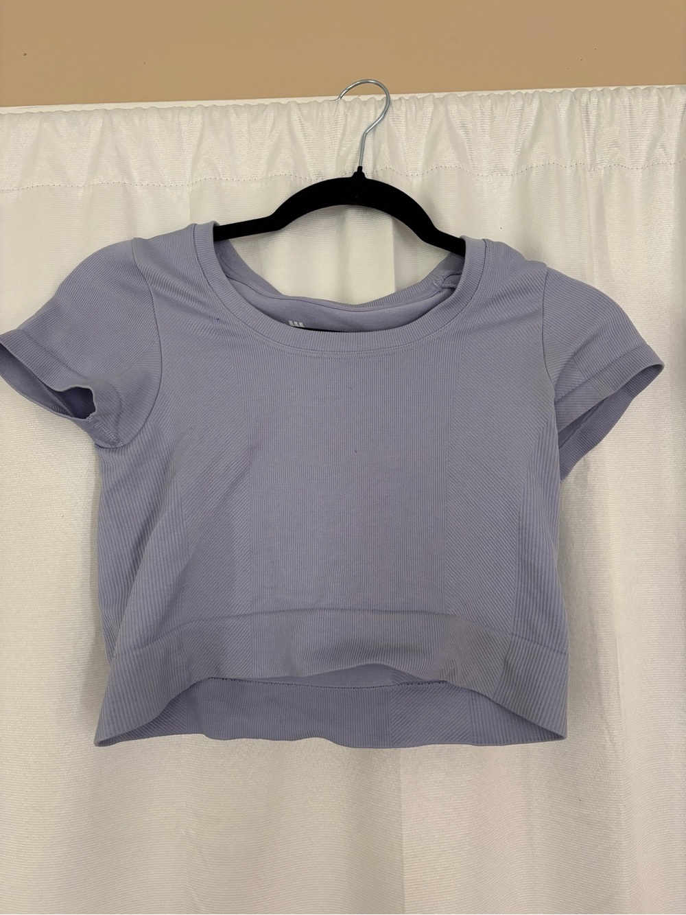 all in motion Lavender Ribbed Cropped Tee